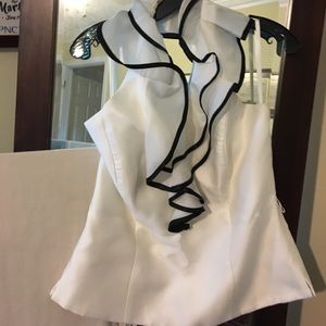 White House Black Market size 14 white silk halter