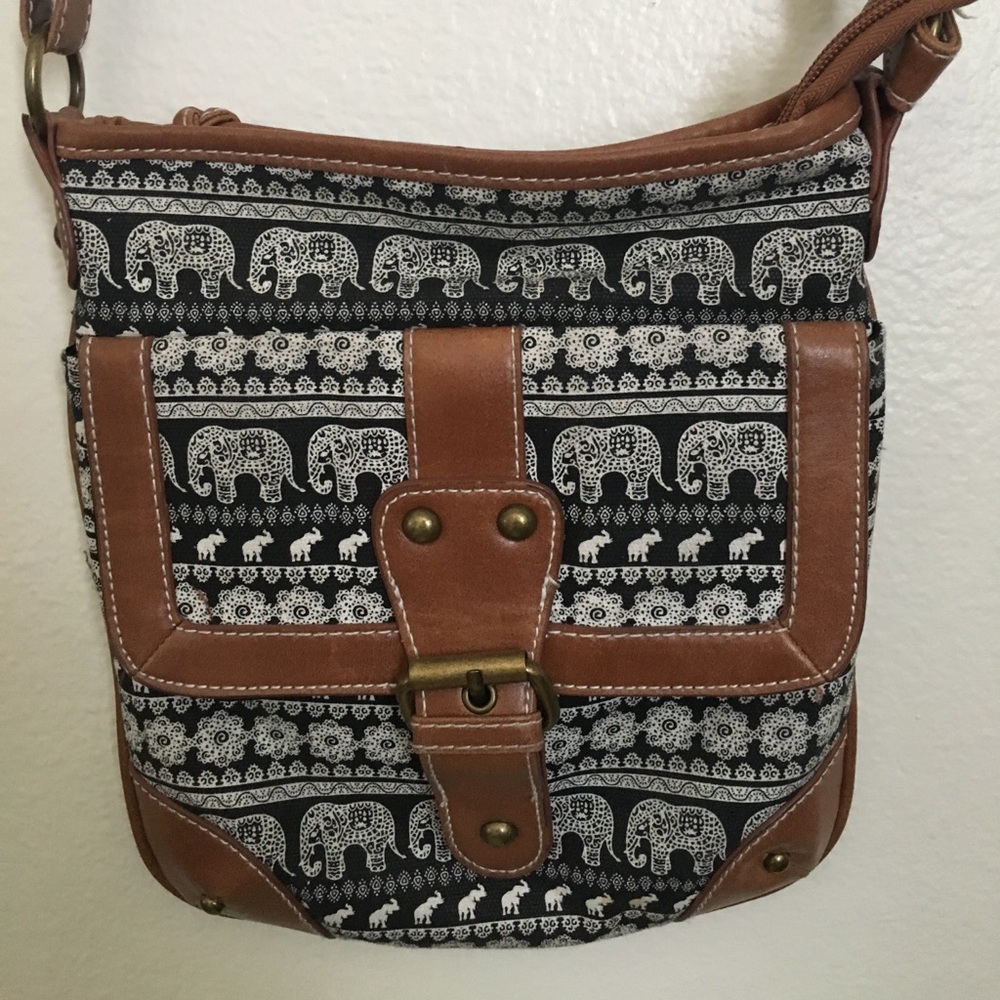 Elephant Print Cross-body Purse