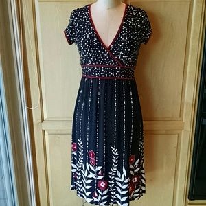 Black white and red dress