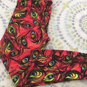 BRAND NEW OS Lularoe neon peacock leggings 🦄