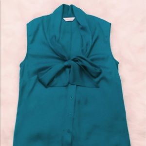 Calvin Klein tie-neck sleeveless blouse
