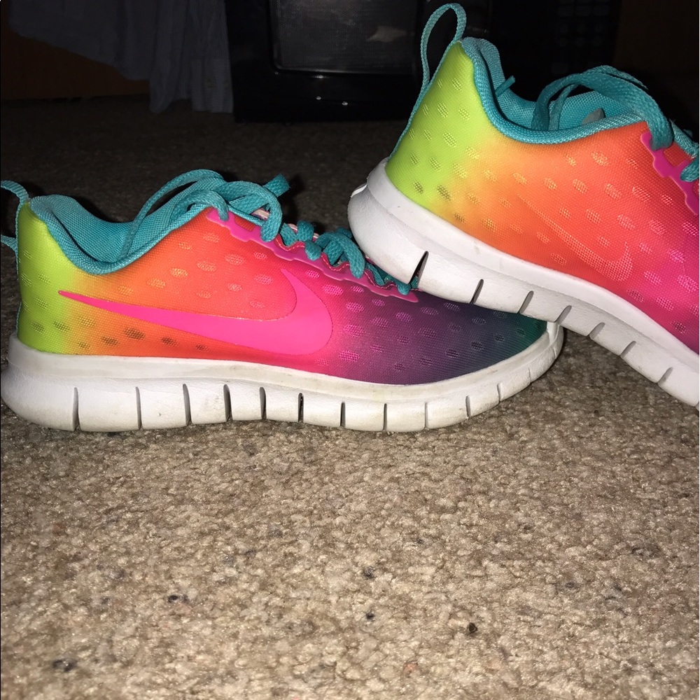 Girls Rainbow Nikes