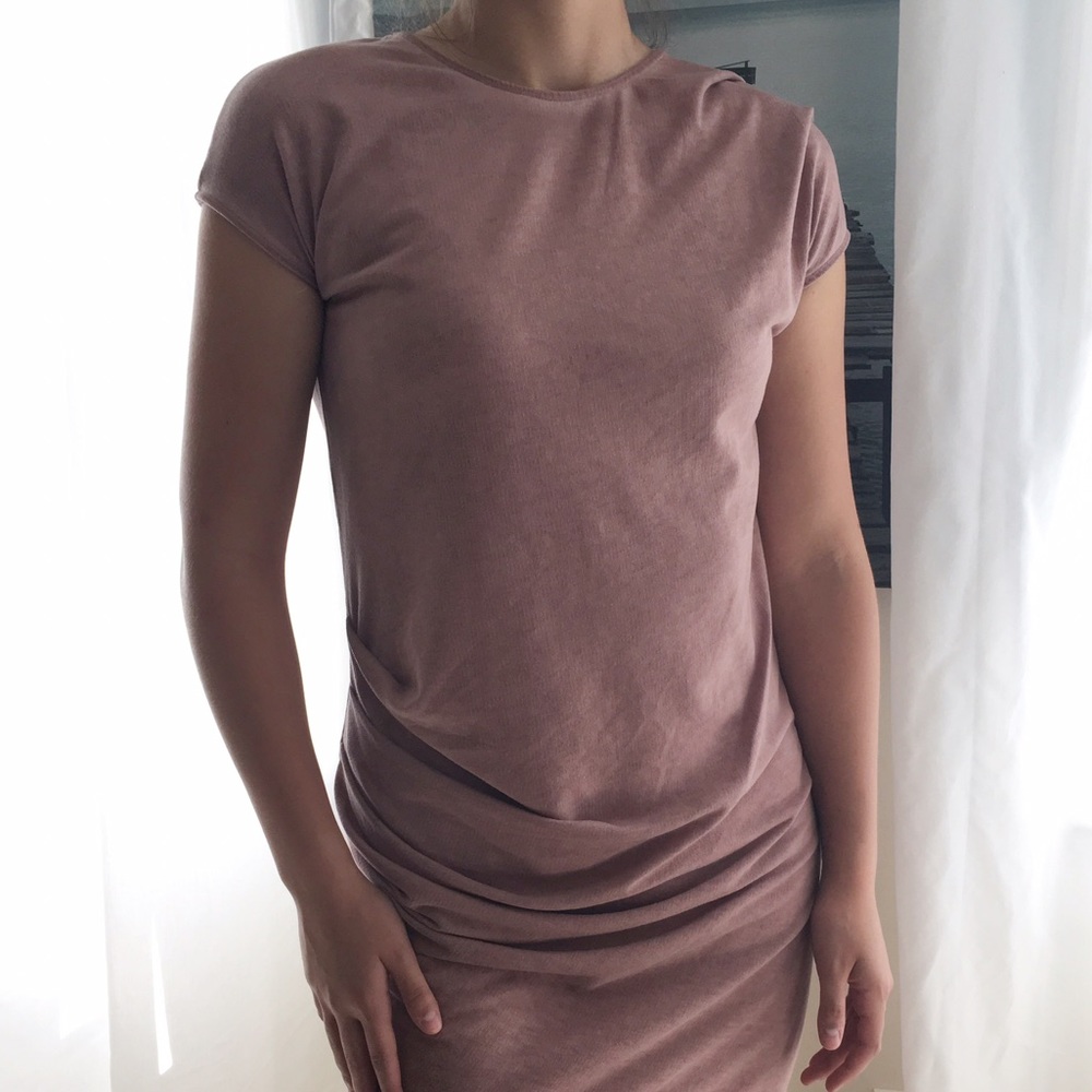 Relaxed Fit Overdye Gathered Ruched Stretch Dress - Picture 6 of 7