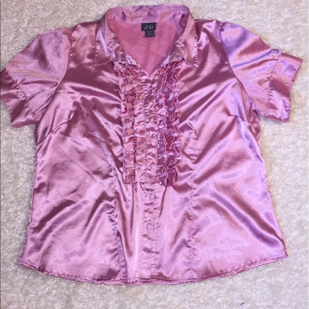 Pink satin shirt