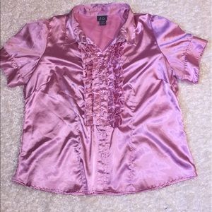 Pink satin shirt