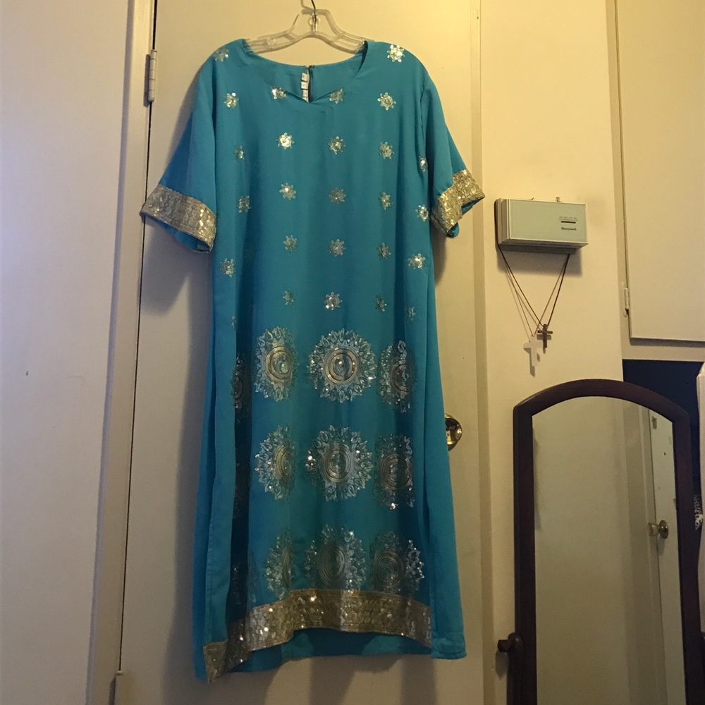 Blue sari