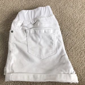 Maternity: Liz Lange maternity white shorts.