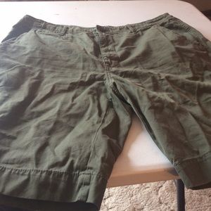 Green Arizona cargo shorts.