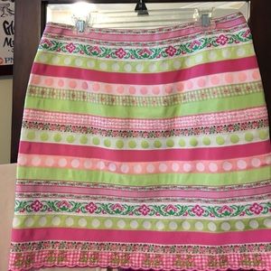 Rare Lilly Pulitzer white label grosgrain skirt