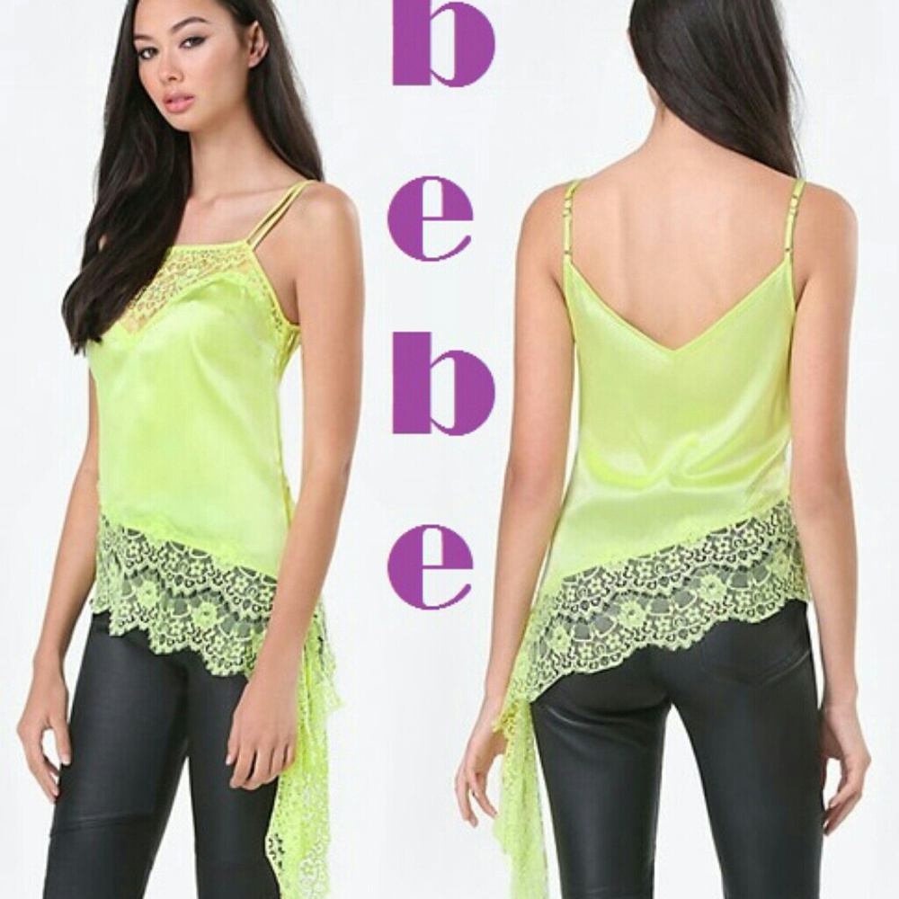 BEBE 96% Silk Angled New ($79) Camisole