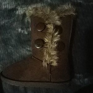 Merona Brown Button Faux Fur Ugg Inspired Boots