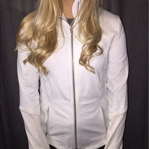 White lululemon zip up jacket