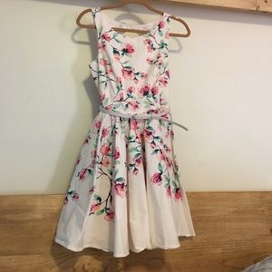 LC By Lauren Conrad Pink Floral Fit & Flare Dress