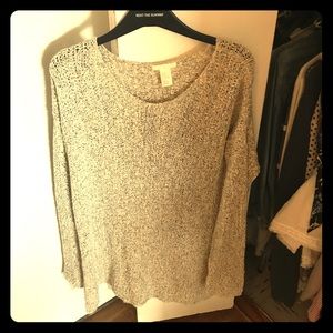 Light grey sweater with bell sleeves