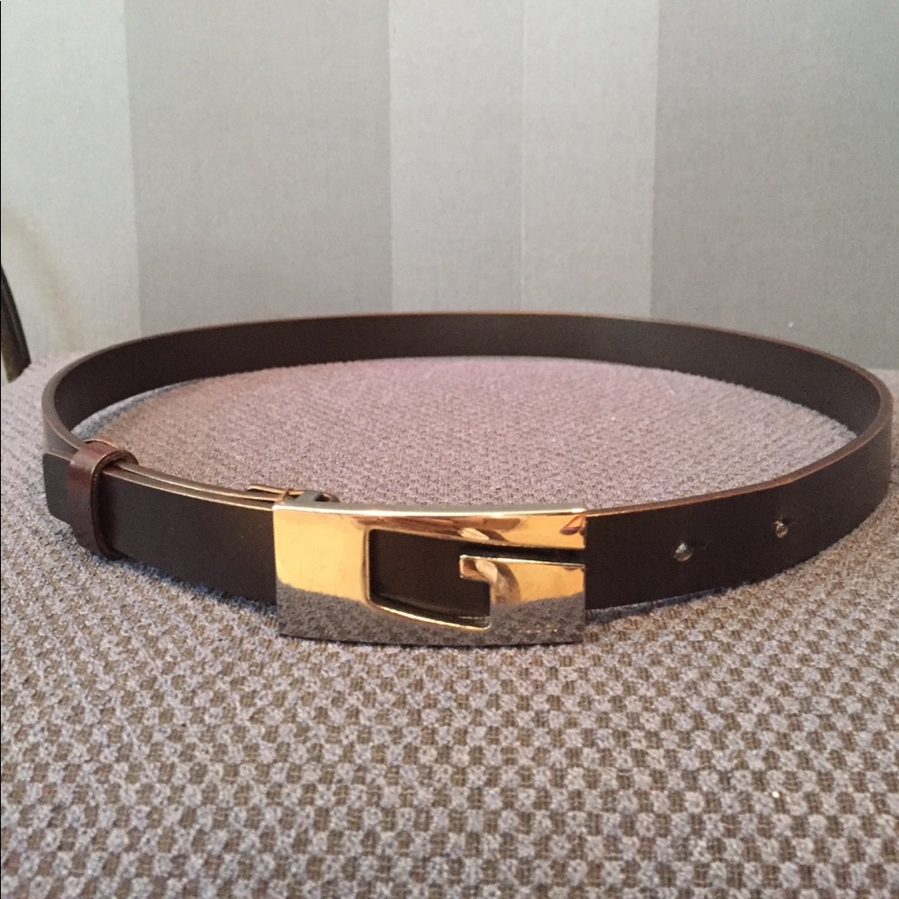 Dark brown/black Gucci G belt sz small authentic!