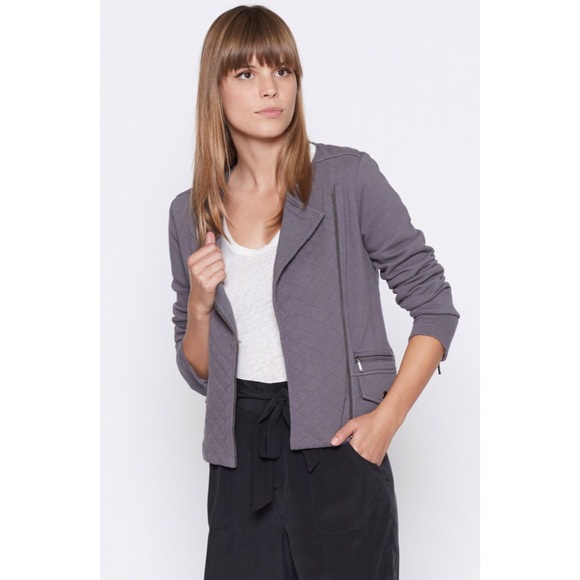 Joie Jackets & Blazers - Joie Grey French Terry Moto Jacket