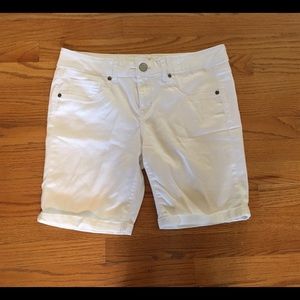 White mid rise Jean shorts