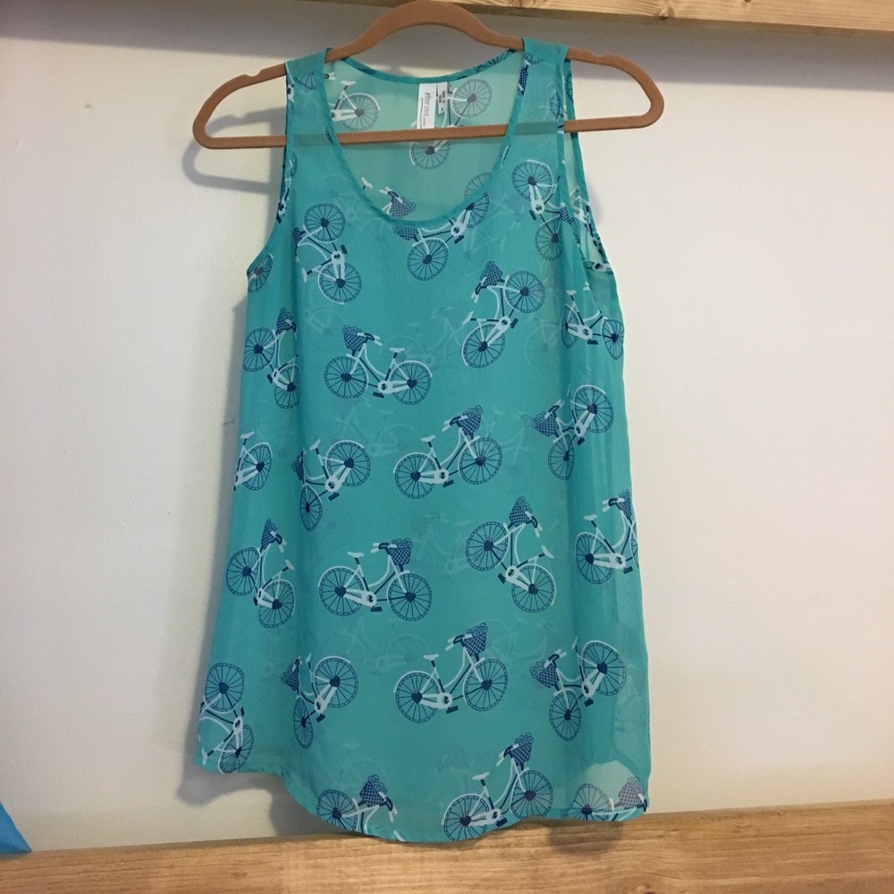 Modcloth Pink Owl Bicycle Print Tank