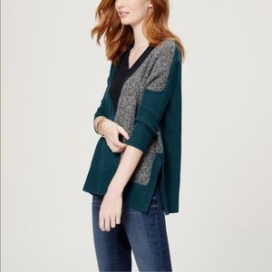 Loft color block poncho sweater