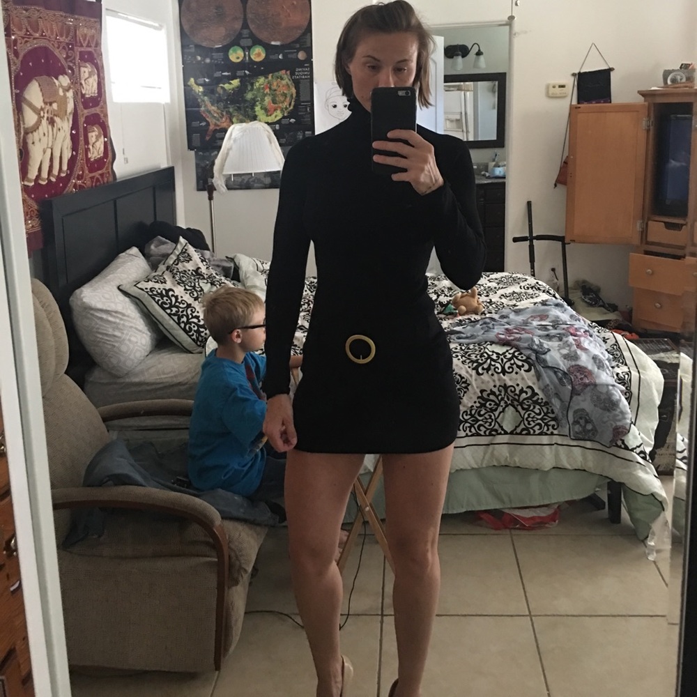 Clack turtle neck sweater dress