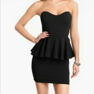 Black scuba peplum dress