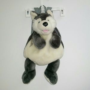 Gray fox plush backpack