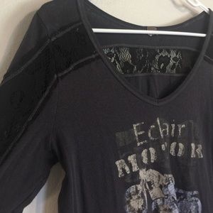 Free People Ling Sleeve with Lace Detail