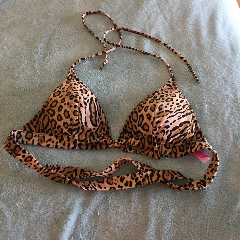Victoria secret leopard print halter bikini top