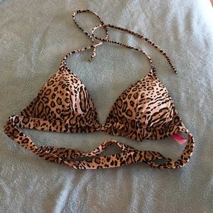 Victoria secret leopard print halter bikini top