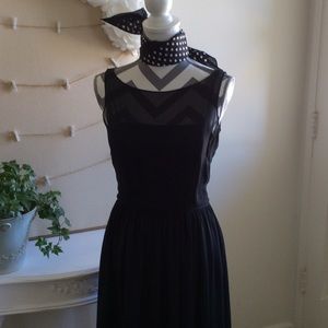 Black Ann Taylor silk dress with vintage flare