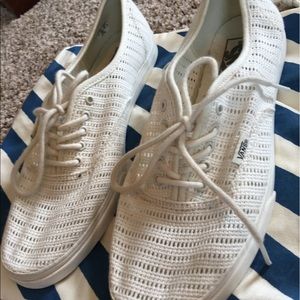 White lace vans - worn once