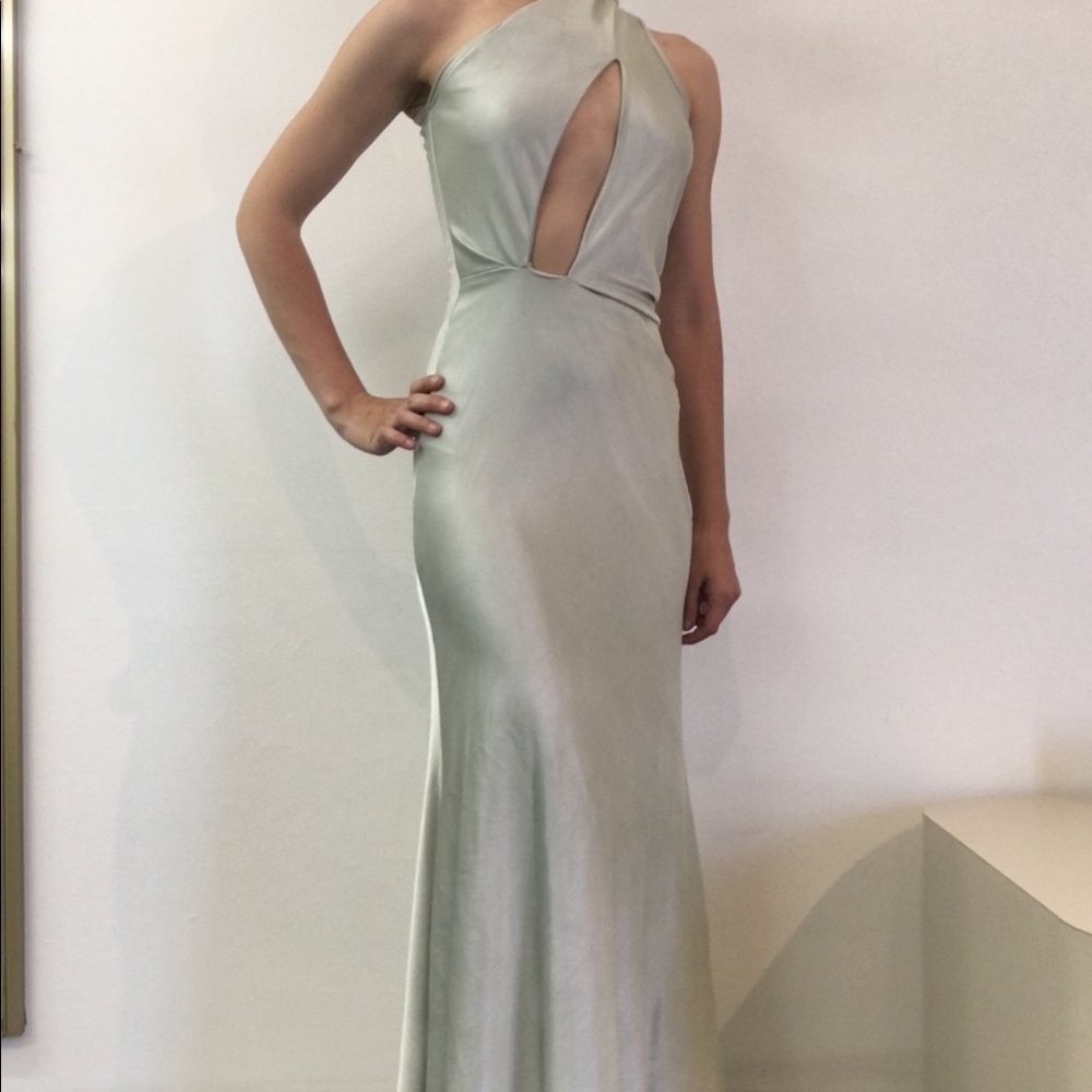 Light mint evening gown