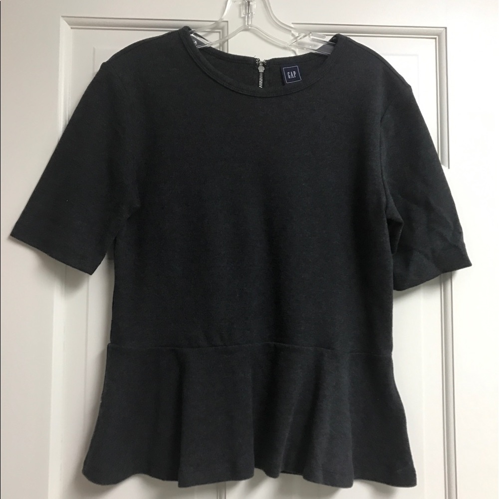 Dark Gray Peplum Top