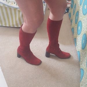 Franco Sarto Ruby Red Suede Boots