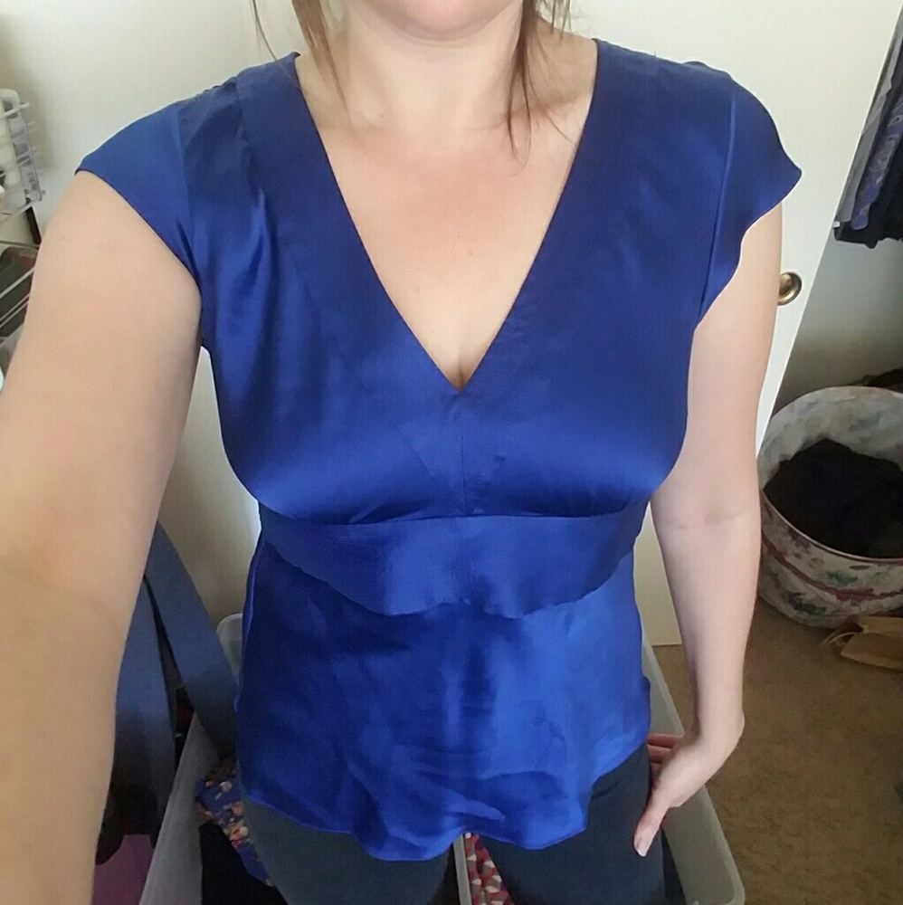Silk Shirt, Jewel Toned Blue