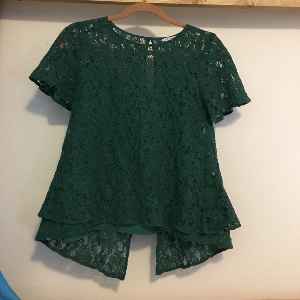 NWOT Green Lace Top from Modcloth (Includes Liner)