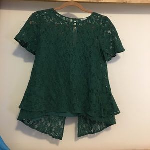NWOT Green Lace Top from Modcloth (Includes Liner)