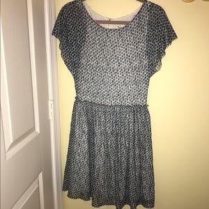 Anthropologie blue polka dot dress