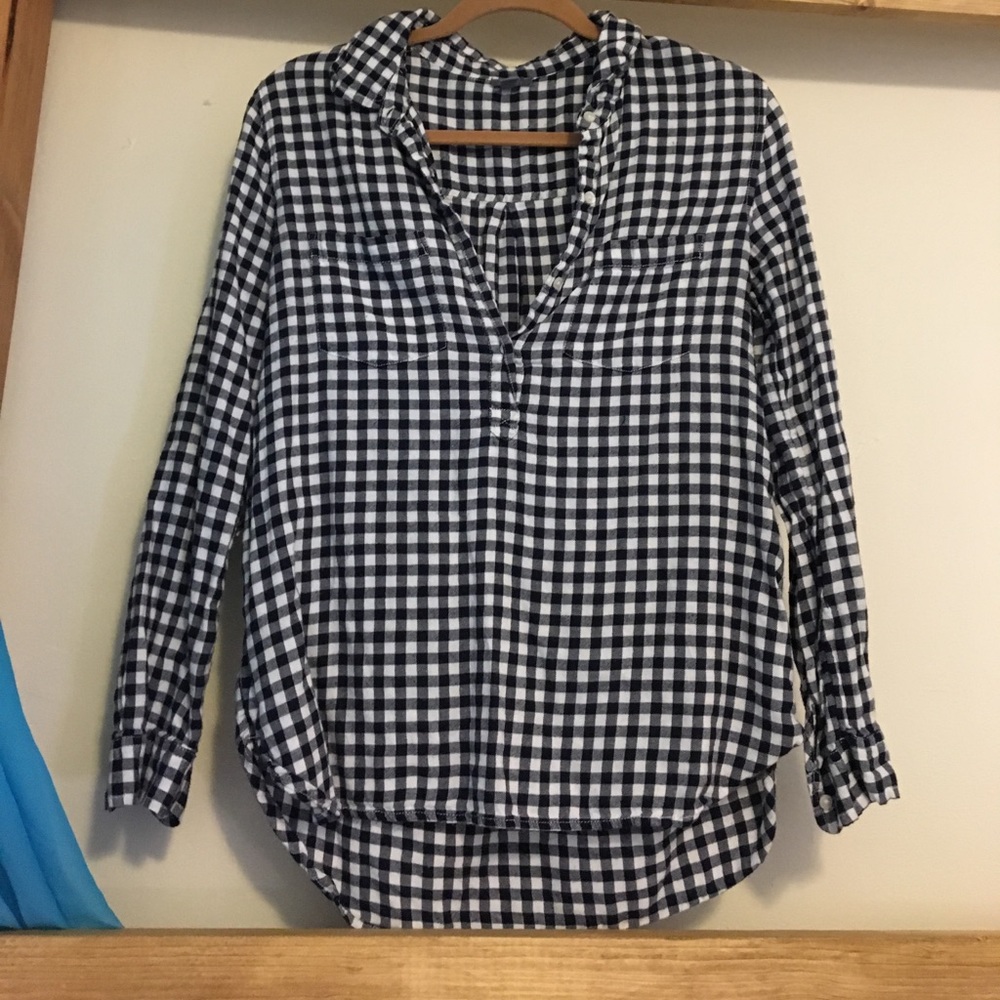 Aerie Gingham Half-Button Flannel