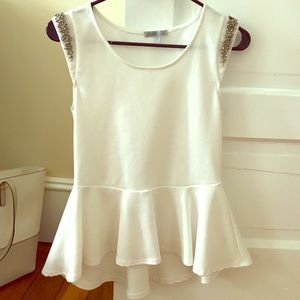 White Peplum Top ✨