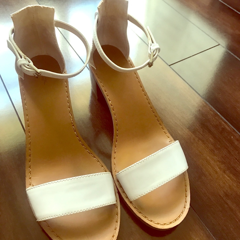 White patent leather sandals