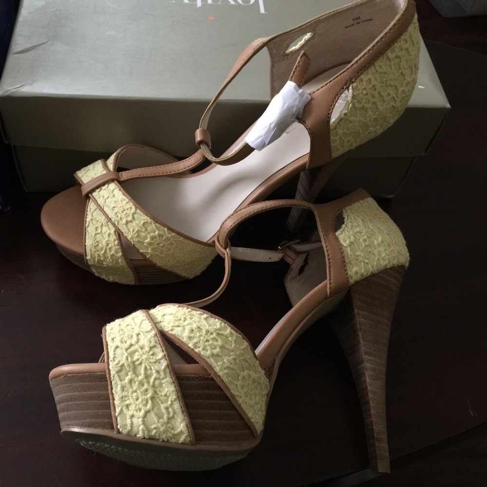 Levity Yellow Evelyn Heels