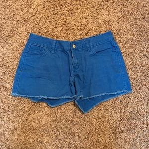 Royal blue denim shorts