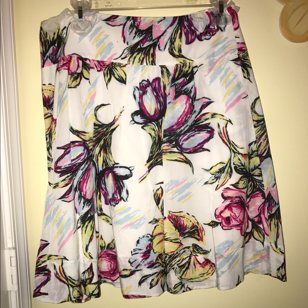 Mid-length floral skirt