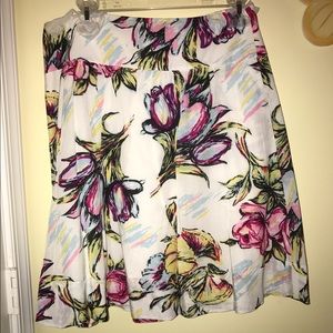 Mid-length floral skirt