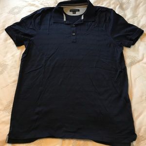 Men's large navy striped banana republic polo