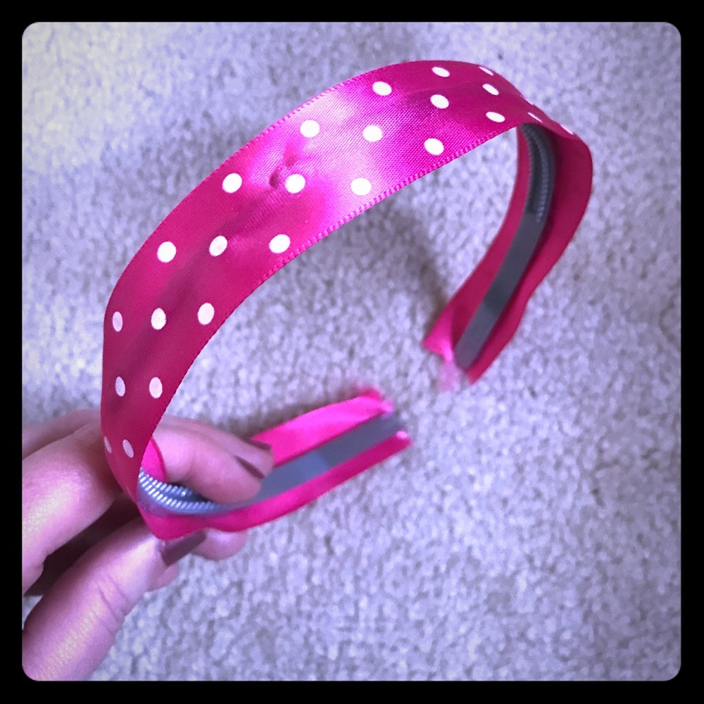 NEW Pink polka-dotted headband