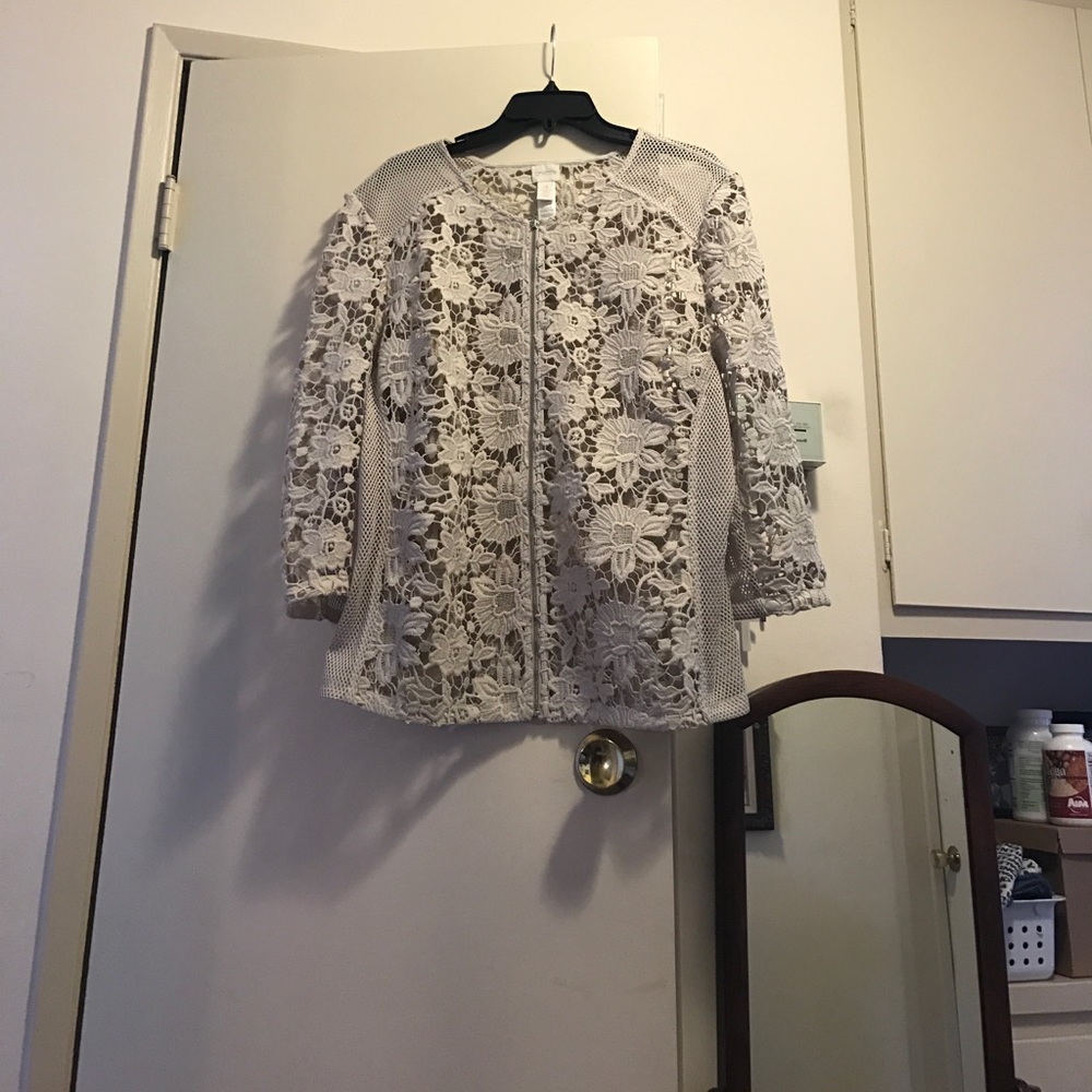 Chicos lace motto jacket