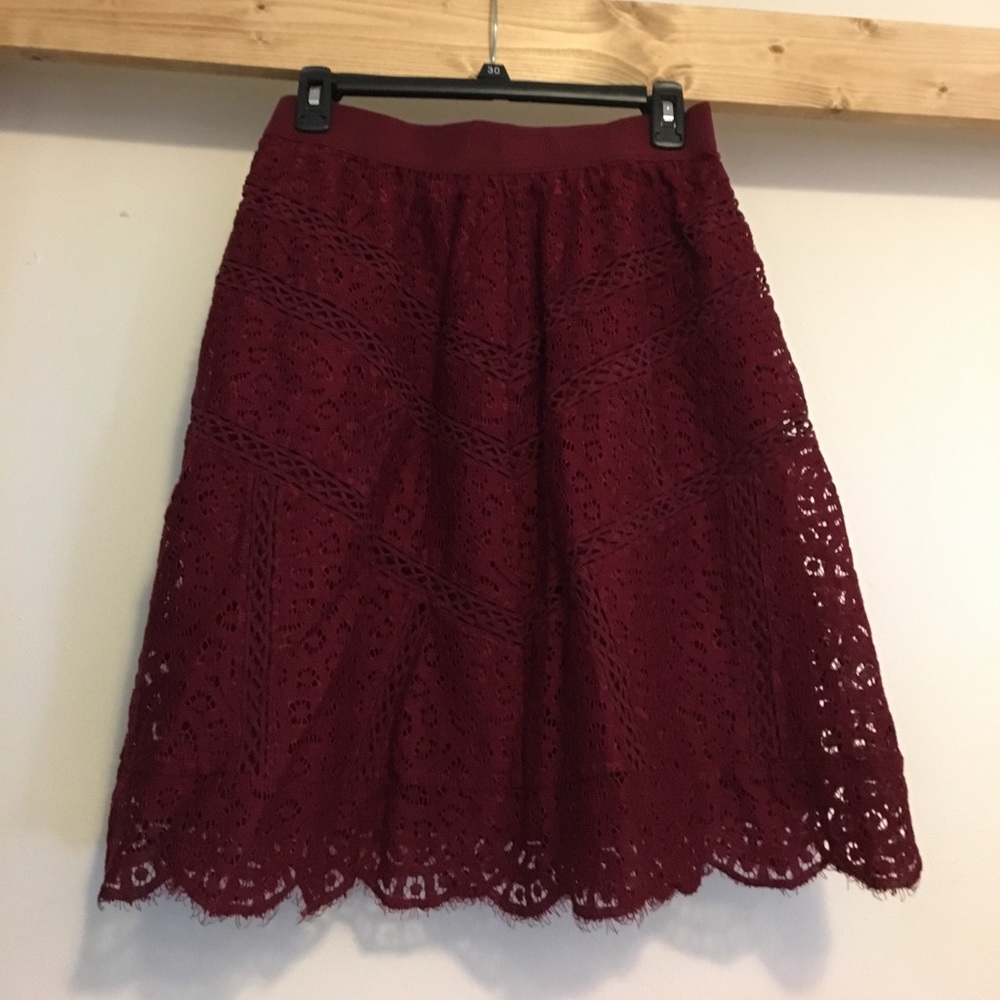 Maroon Anne Taylor A-Line Skirt