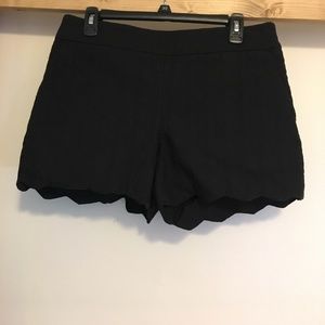 NWOT Black Scallop-Hem LOFT Shorts